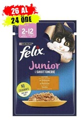 Felix Pouch Junior Tavuk Etli Yavru Yaş Kedi Maması 85 Gr - 26 Adet - Thumbnail