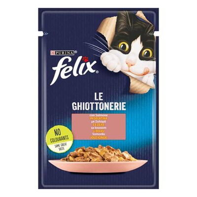 Purina - Felix Pouch Le Ghiottonerie Somonlu Yaş Kedi Maması 85 Gr