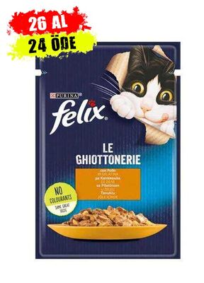 Felix - Felix Pouch Le Ghiottonerie Tavuklu Yaş Kedi Maması 85 Gr - 26 Adet