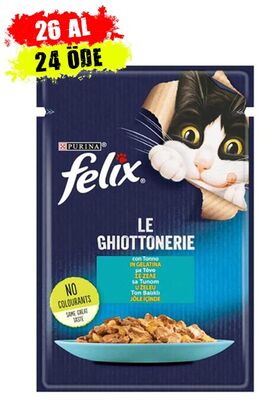 Felix - Felix Pouch Le Ghiottonerie Ton Balıklı Yaş Kedi Maması 85 Gr - 26 Adet
