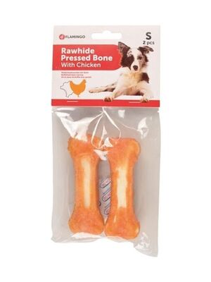 Flamingo - Flamingo R'hide Pressed Bones Tavuk Eti Kaplı Kemik Köpek Ödülü 10 Cm