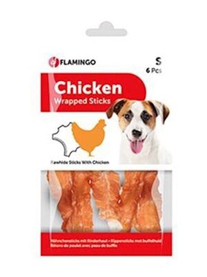 Flamingo - Flamingo R'hide Wrapped Sticks Tavuklu Burgu Çubuk Köpek Ödülü 70 gr 6 Adet