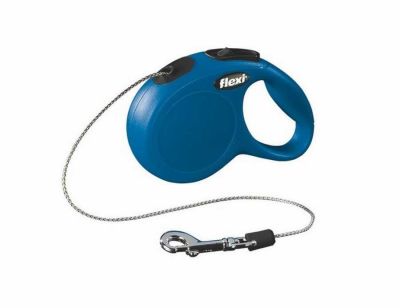 Flexi - Flexi New Classic Otomatik İp Kedi-Köpek Gezdirme Tasması XS 8 KG 3M MAVİ