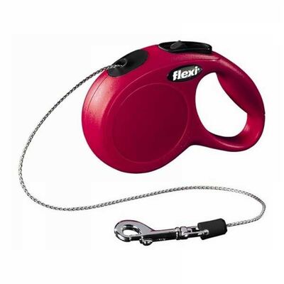 Flexi - Flexi New Classic Otomatik İp Kedi-Köpek Gezdirme Tasması XS 8 KG 3M Kırmızı