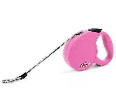 Flexi - Flexi New Classic Otomatik İp Köpek Gezdirme Tasması M 20KG 5M PEMBE