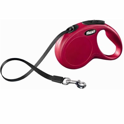 Flexi - Flexi New Classic Otomatik Şerit Köpek Gezdirme Tasması M 25Kg 5M Kırmızı