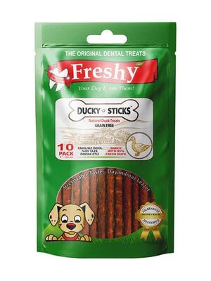 Freshy - Freshy Ducky Sticks Ördekli Tahılsız Köpek Ödülü 100 gr 10 Adet
