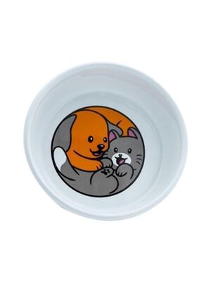 Glipet - Glipet 2'li Yıkanabilir Seramik Mama Ve Su Kabı 16cm 400 ml No-11