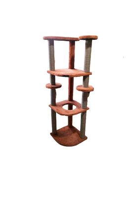 Glipet - Glipet 3 Katlı Kedi Tırmalaması 130 x 40 Cm Sütlü Kahve 