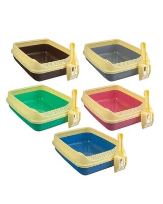 Glipet - Glipet Açık Kedi Tuvaleti Elekli Çerçeve Kürek Hediyeli Pembe