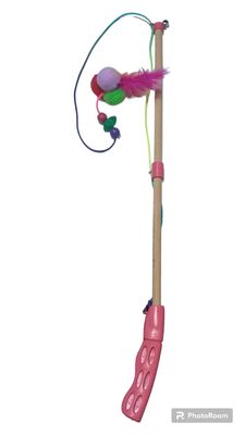 Glipet - Glipet Ahşap Saplı Kedi Oyuncağı 45 Cm