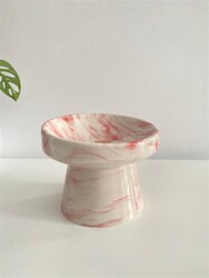 Glipet Ayaklı Seramik Mama Ve Su Kabı 15CM No:1 Pembe - Thumbnail