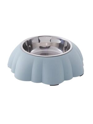 Glipet - Glipet Ayçiçek Desenli Tekli Mama ve Su Kabı 21x6 Cm Mavi