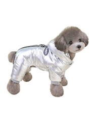 Glipet Bomber Ceket Köpek Kıyafeti Parlak Gri L - Thumbnail