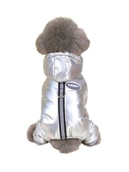 Glipet Bomber Ceket Köpek Kıyafeti Parlak Gri XXL - Thumbnail