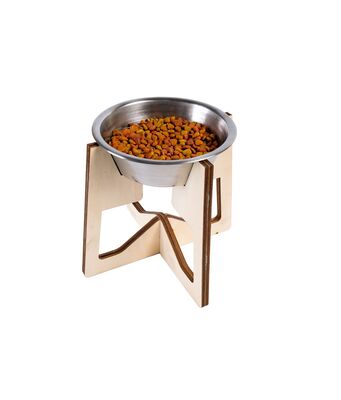 Glipet - Glipet Çelik Taslı Yükseltilmiş Ahşap Büyük ve Orta ırk Mamakabı 29X24 cm