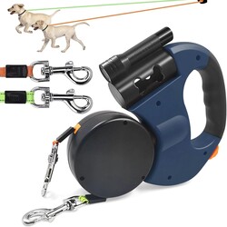 Glipet Çift Geri Çekilebilir İkili Köpek Tasması 3m - Thumbnail