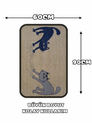 Glipet - Glipet Çift Taraflı Tırmalama Paspası 90x60 Two Cat