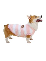 Glipet Çizgili Köpek Kazağı Pembe Beyaz XL - Thumbnail