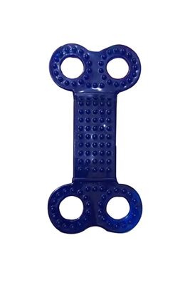Glipet - Glipet Delikli Yassı Kemik Plastik Köpek Diş Kaşıma Oyuncağı 14 Cm Lacivert