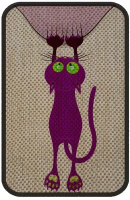 Glipet - Glipet Desenli Çift Taraflı Kedi Tırmalama Paspası Purple 38.5 X 30 Cm