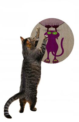 Glipet - Glipet Desenli Çift Taraflı Kedi Tırmalama Paspası Yuvarlak Purple 36*36 Cm