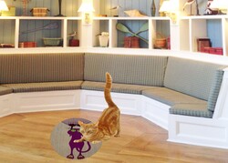 Glipet Desenli Çift Taraflı Kedi Tırmalama Paspası Yuvarlak Purple 36*36 Cm - Thumbnail