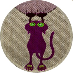 Glipet Desenli Çift Taraflı Kedi Tırmalama Paspası Yuvarlak Purple 36*36 Cm - Thumbnail