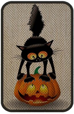 Miapet - Miapet Desenli Kedi Tırmalama Paspası 58x37 Cm Pumpkin