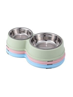 Glipet - Glipet Eight Çelik Taslı Mama Ve Su Kabı 28x17x5 Cm Fuşya