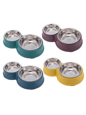 Glipet - Glipet Eight Çelik Taslı Mama Ve Su Kabı 28x17x5 Cm Sarı