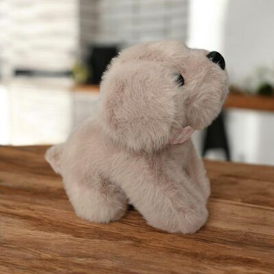 Glipet - Glipet Fularlı Köpek Peluş Köpek Oyuncağı 14x12x8 Cm Açık Kahve