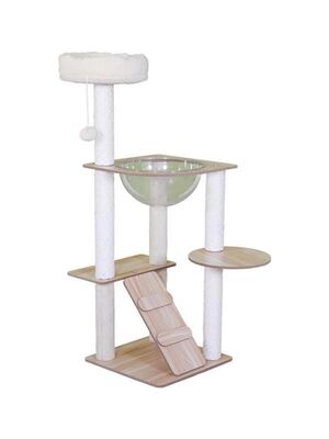 Glipet - Glipet Globe Ahşap Kedi Tırmalama Oyun Evi 40x40x110 Cm