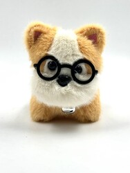 Glipet Gözlüklü Köpek Peluş Köpek Oyuncağı 11x12x8 Cm Turuncu - Thumbnail