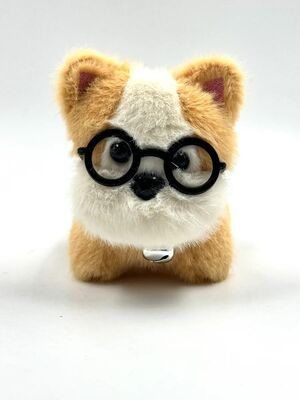 Glipet - Glipet Gözlüklü Köpek Peluş Köpek Oyuncağı 11x12x8 Cm Turuncu