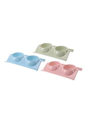 Glipet - Glipet İkili Devrilmez Mama Ve Su Kabı 38x25x7.5 Cm Mavi