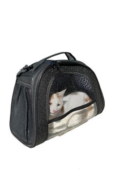 Glipet - Glipet Kedi Köpek Taşıma Çantası Şeffaf Fileli Siyah Sarmaşık Desen