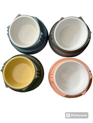 Glipet Kedi Suratı Şeklinde Sevimli Mama Su Kabı Tekli - Thumbnail