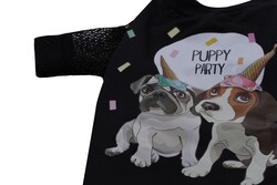 Glipet Kedi Ve Köpek Elbisesi- Puppy Party Siyah - Thumbnail