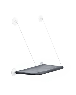 Glipet - Glipet Kediler İçin Cama Yapışan Vantuzlu Yatak Açık Gri 45x30 Cm