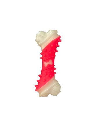 Glipet - Glipet Kemik Desenli Dental Kaval Kemik Köpek Oyuncağı 11cm Pembe