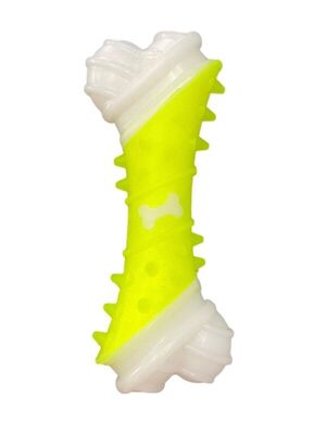 Glipet - Glipet Kemik Desenli Dental Kaval Kemik Köpek Oyuncağı 11 cm Sarı