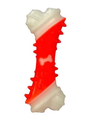 Glipet - Glipet Kemik Desenli Dental Kaval Kemik Köpek Oyuncağı 11 cm Turuncu
