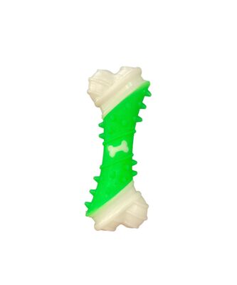 Glipet - Glipet Kemik Desenli Dental Kaval Kemik Köpek Oyuncağı 11cm Yeşil