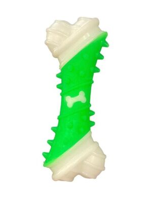 Glipet - Glipet Kemik Desenli Dental Kaval Kemik Köpek Oyuncağı 11 cm Yeşil