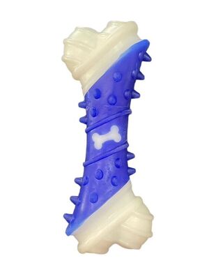Glipet - Glipet Kemik Desenli Dental Kaval Kemik Köpek Oyuncağı 17 cm Mavi