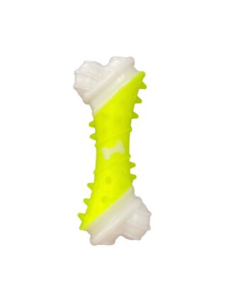 Glipet - Glipet Kemik Desenli Dental Kaval Kemik Köpek Oyuncağı 17cm Sarı