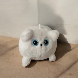 Glipet Kuyruğu Dönen Haraketli Peluş Kedi Beyaz Kedi Oyuncağı 10x8x7 Cm - Thumbnail