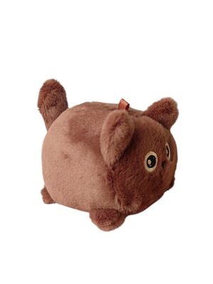 Glipet - Glipet Kuyruğu Dönen Haraketli Peluş Kedi Kahverengi Kedi Oyuncağı 10x8x7 Cm