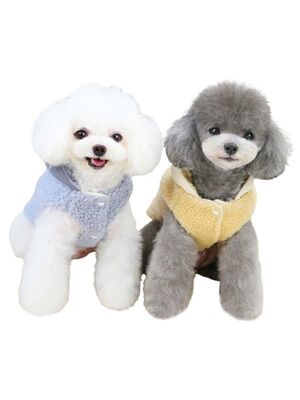 Glipet - Glipet Kuzu Kürklü Köpek Kıyafeti Mavi L